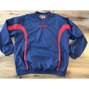 Nike Team Arizona Pullover Windbreaker Mens XL Navy Red Clima Fit Jacket